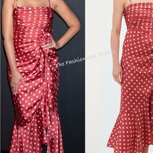 Cinq à Sept Red Polka Dot Strapless Dress